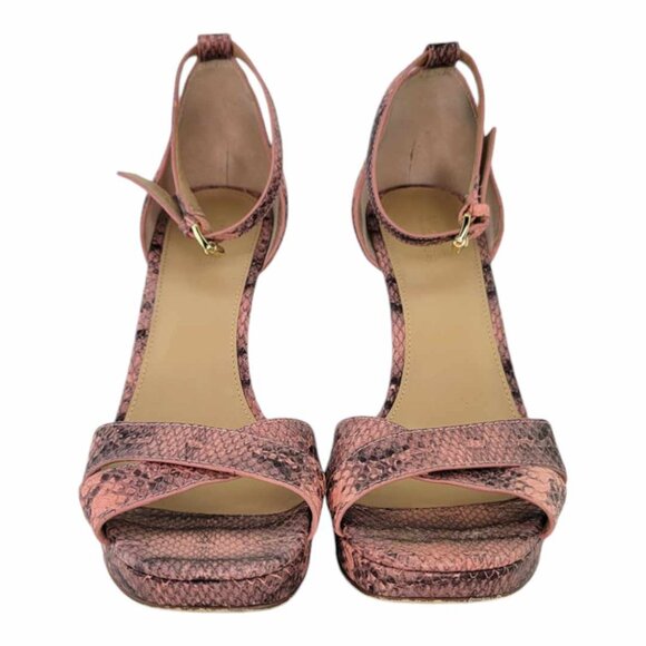 MICHAEL Michael Kors Divia Snake Skin Embossed Platform Sandals Sz 7.5 - Pink - Picture 3 of 11